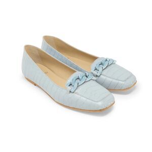 Casani Firenze by Jennifer Tattanelli  Blue Croc Print Leather Loafer Sz 42 NIOB